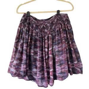 Lord and Taylor Purple and Black Silk and Cotton Mini Skirt size S